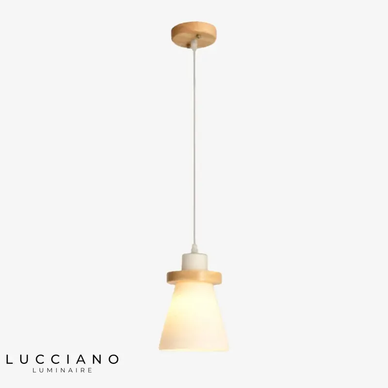 Suspension LED Scandinavie Kaylie verre bois