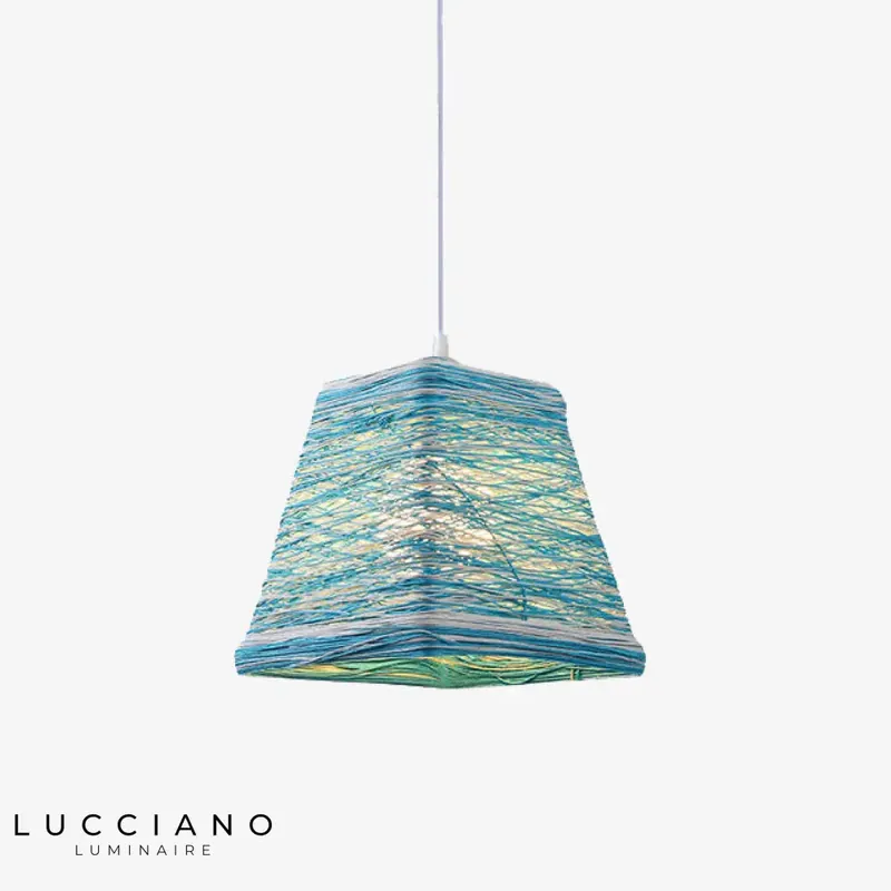 Suspension LED rotin moderne Sevyn