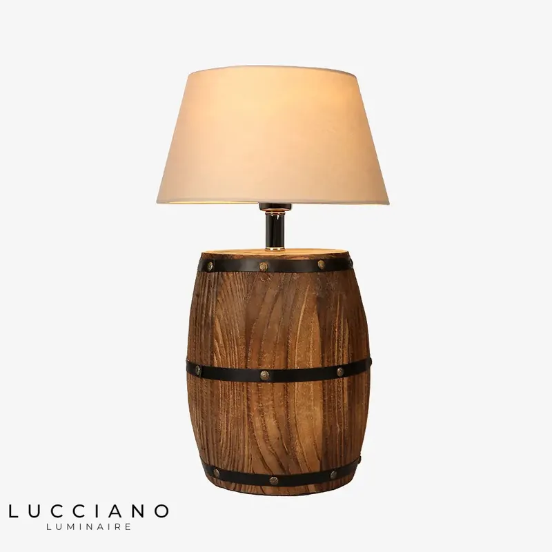 Lampe de chevet tonneau vintage Rope