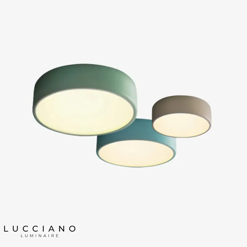 Plafonnier LED rond métal coloré Beryl