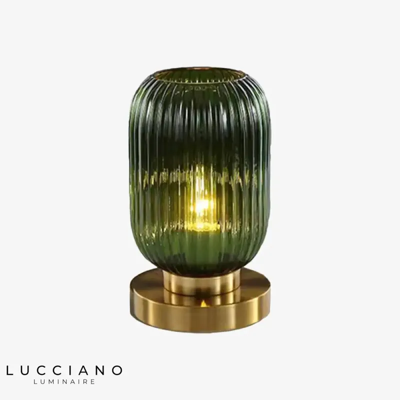 Lampe Verre Coloré Base Dorée Quinn
