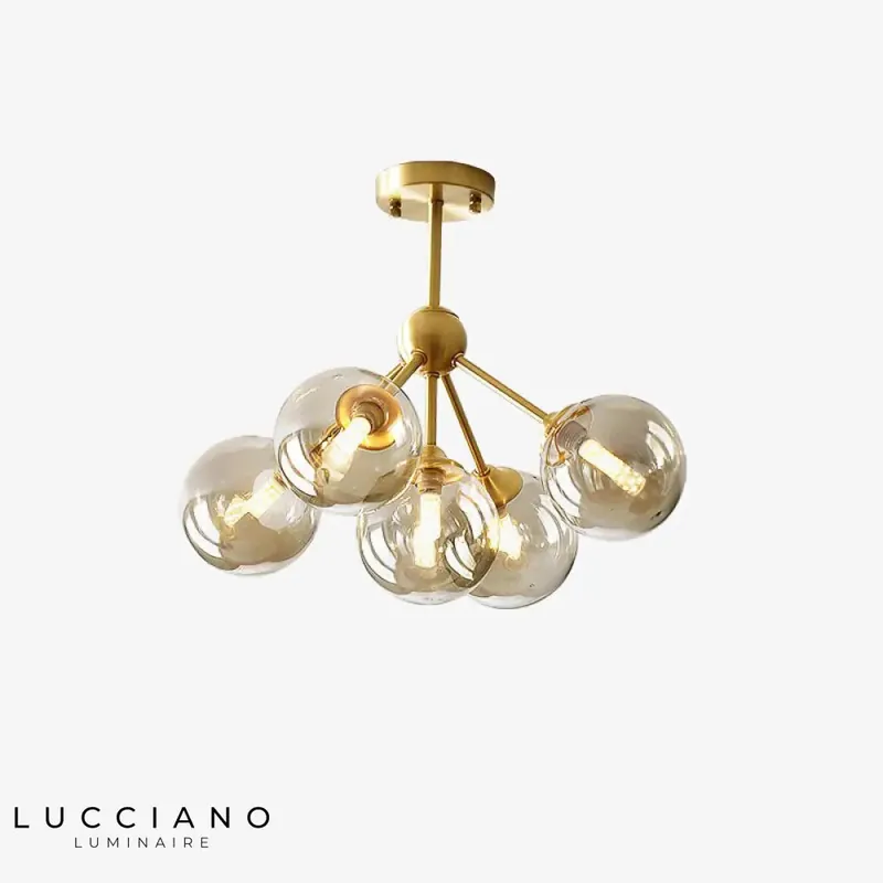 Lustre LED moderne métal et verre