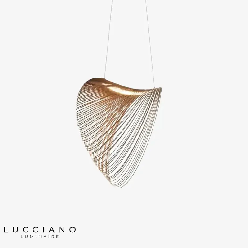 Suspension LED Conque Bois Mahina