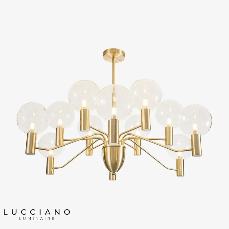 Lustre araignée moderne en métal doré