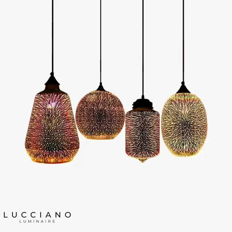 Suspension verre multicolore 3D Kaili
