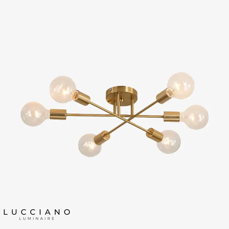 Plafonnier LED 6 Lampes Métal Entrecroisées