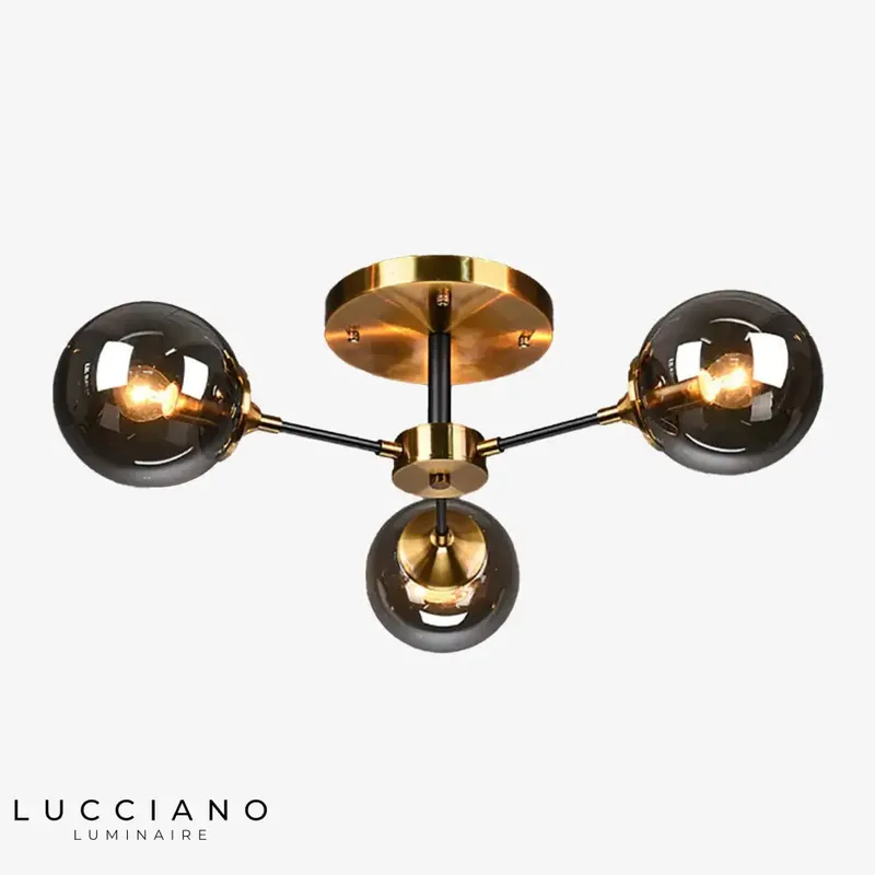 Plafonnier LED étoile globes verre