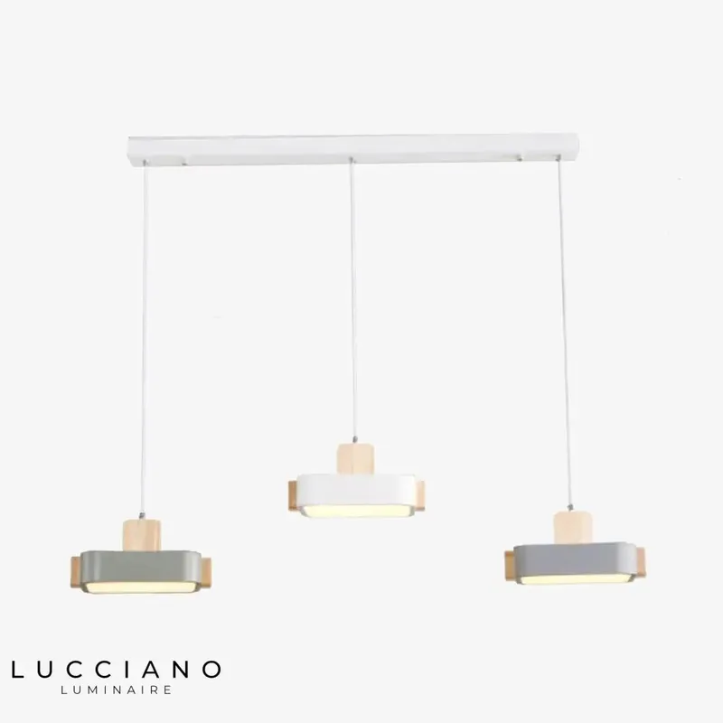 Lustre LED scandinave bois Ainhara