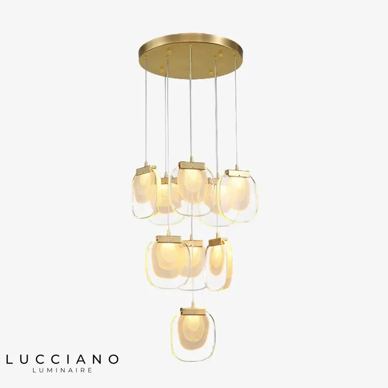 Lustre moderne Anamy en verre luxueux