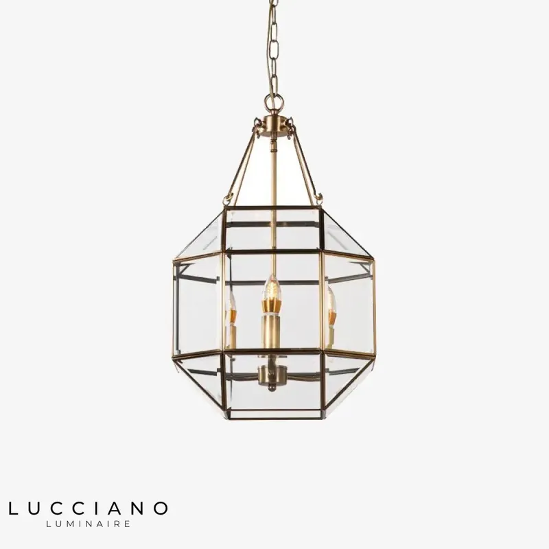 Luminaire octogonal vintage à bougies