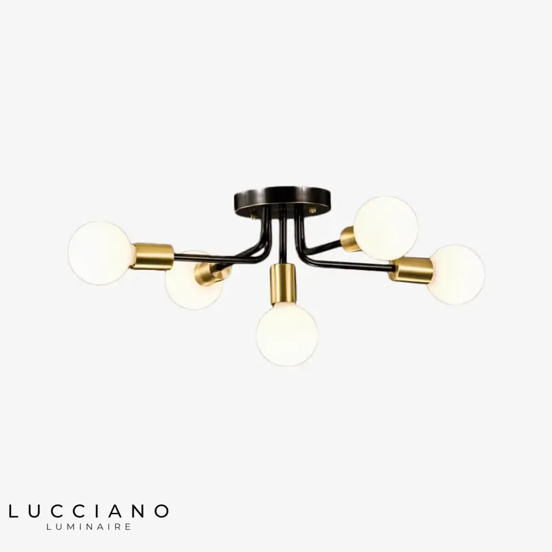 Plafonnier Naiara à 5 bras métalliques
