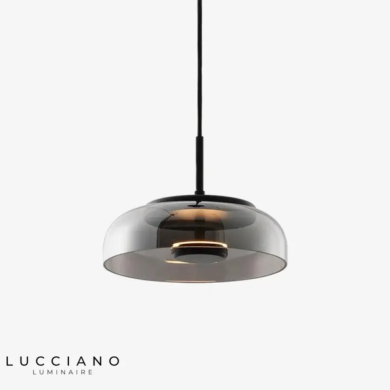 Suspension ronde LED en verre