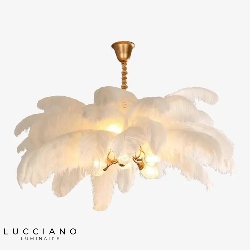 Plafonnier LED Carnaval à plumes colorées