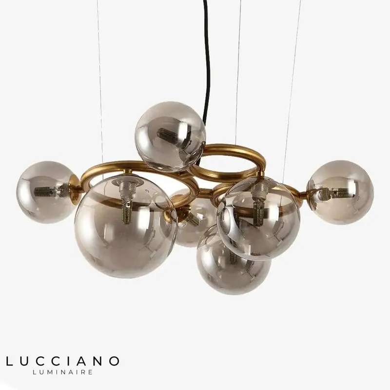 Lustre LED design boules verre