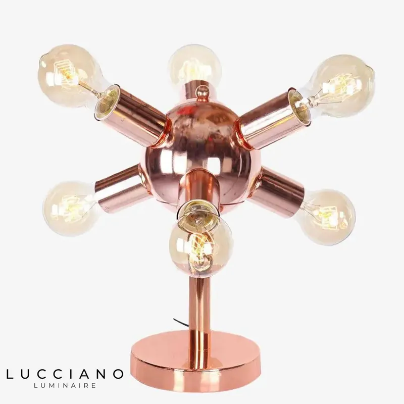 Lampe design LED multi-ampoules rose gold