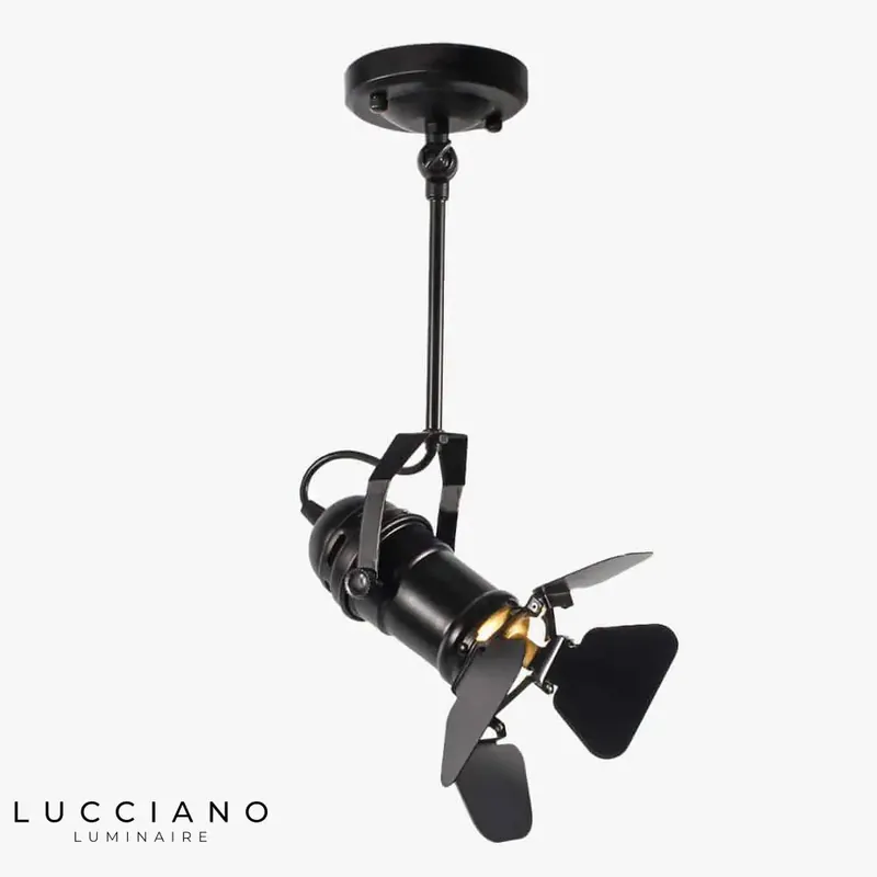 Cylindre LED métal noir moderne