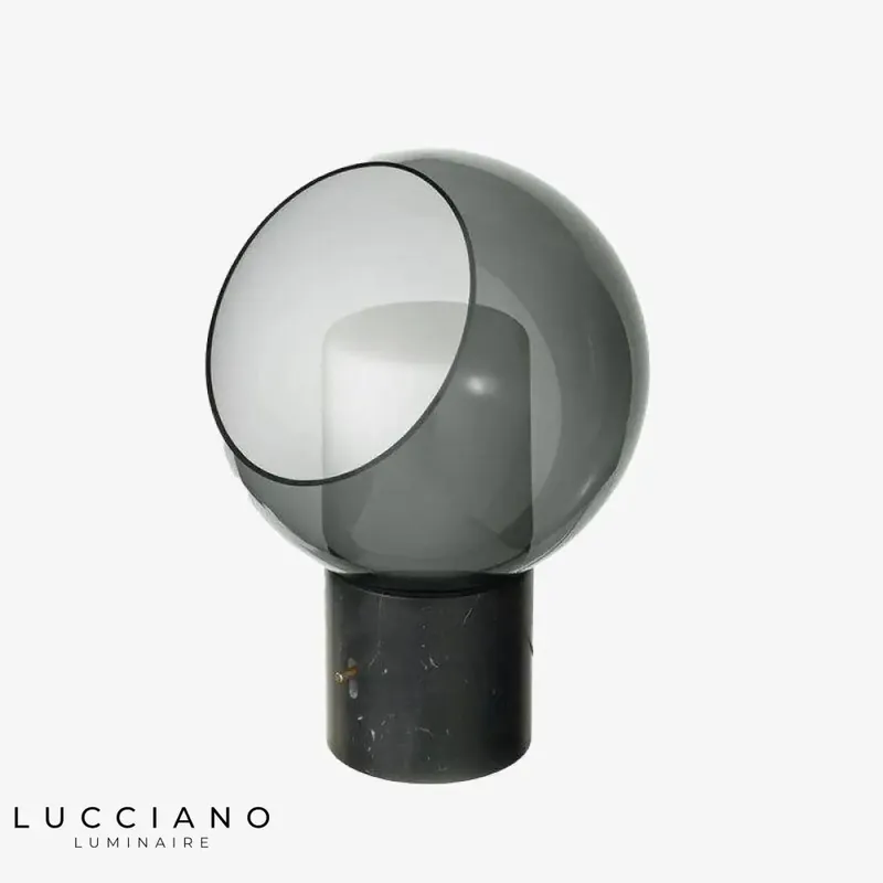 Lampe LED design marbre verre foncé
