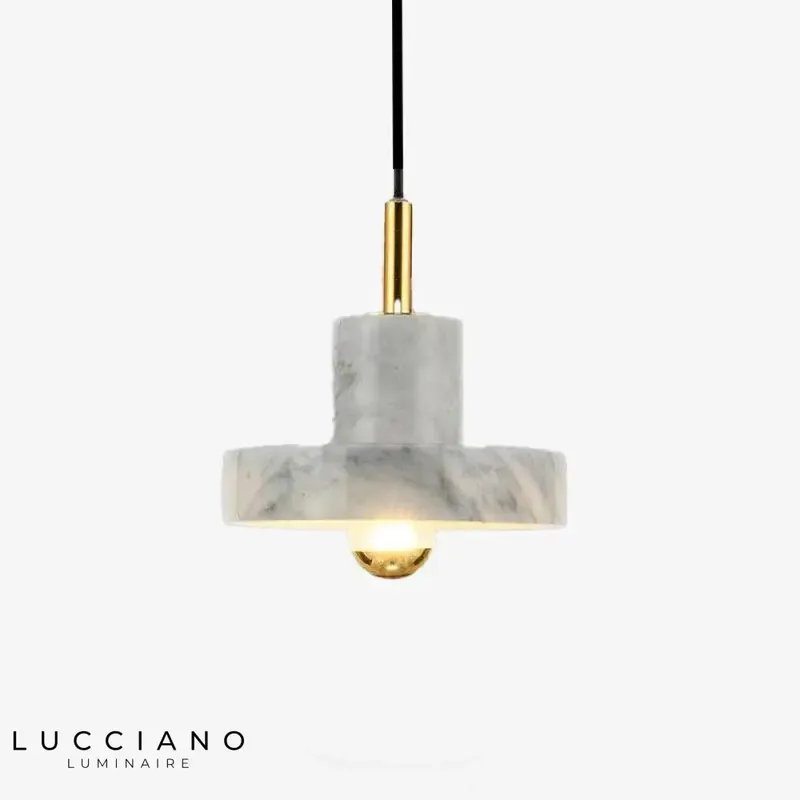Suspension LED marbre blanc design