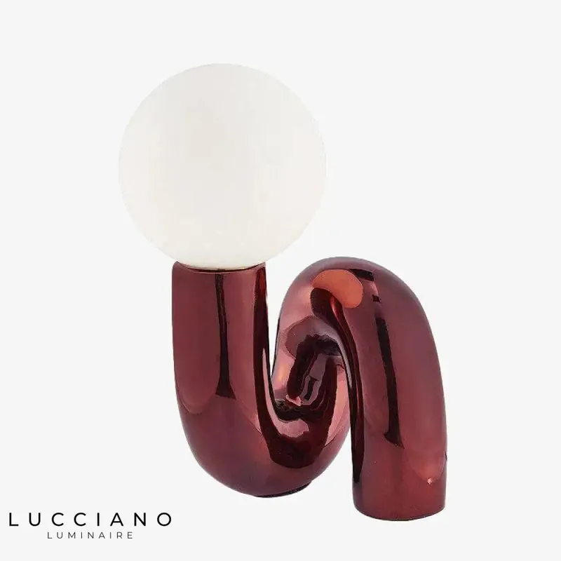 Lampe design rouge LED en métal