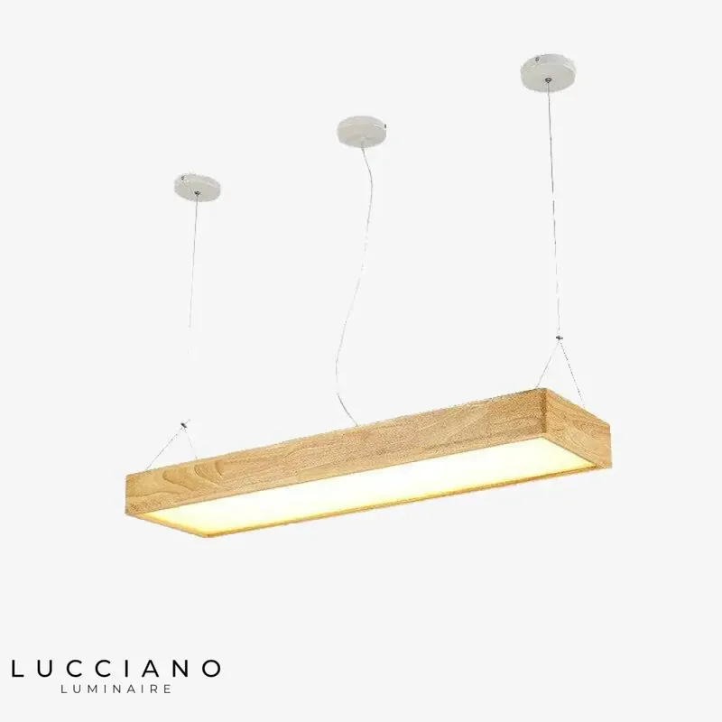 Lustre LED moderne bois rectangle Fly