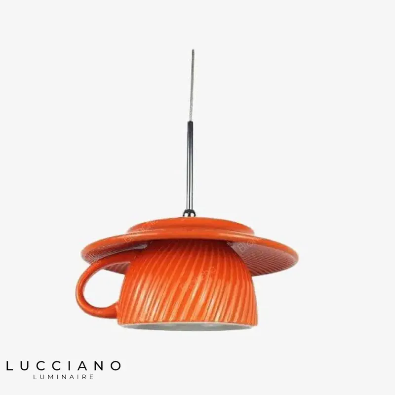 Suspension LED vintage céramique colorée
