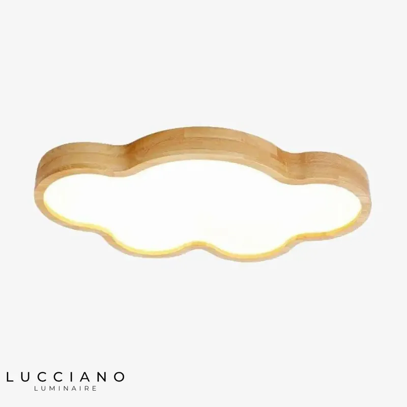 Plafonnier LED moderne nuage bois