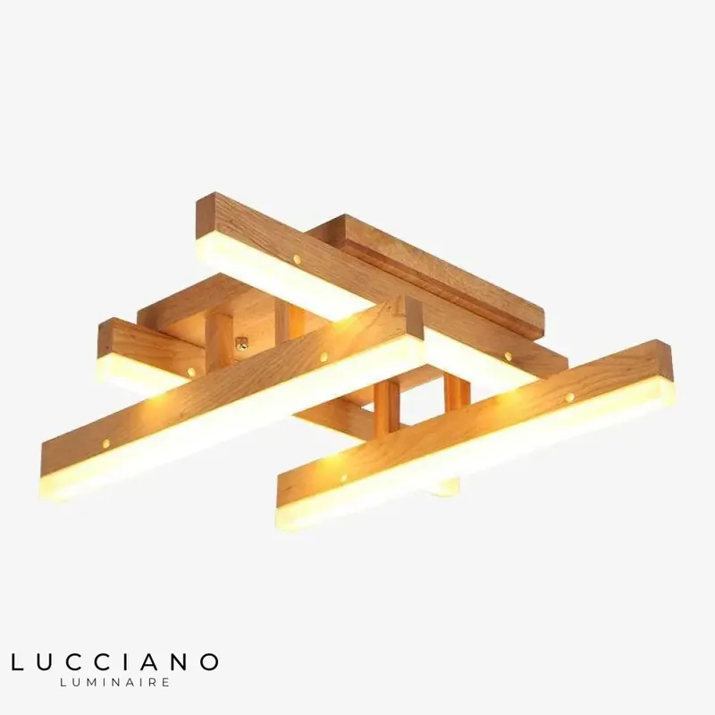 Plafonnier LED Bois Design Loft