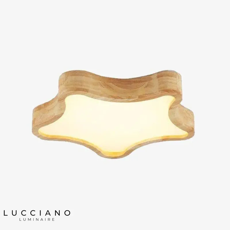 Lustre LED bois étoile moderne