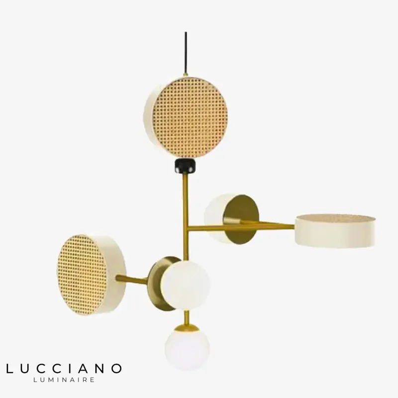 Suspension LED disque coloré métal