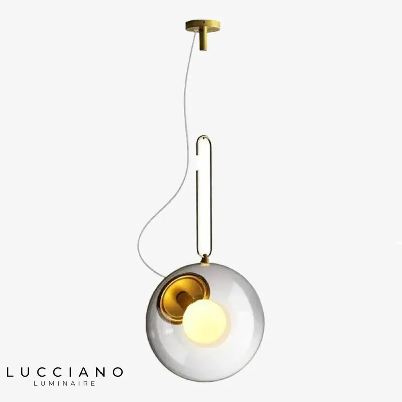 Suspension LED Boule Verre Métal