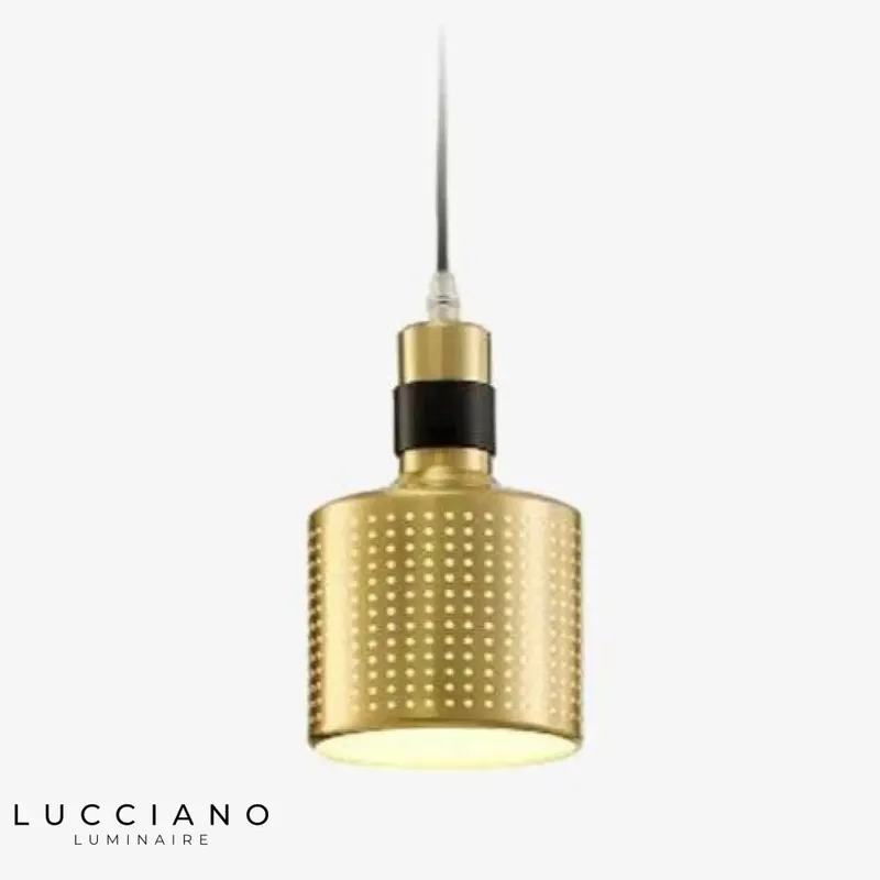 Suspension LED cuivre cylindre arrondi