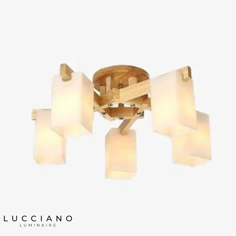 Lustre LED bois multi-abat-jours Nordic