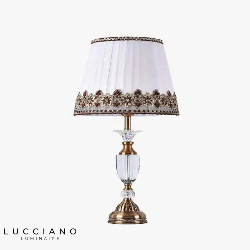 Lampe LED rétro cristal et tissu