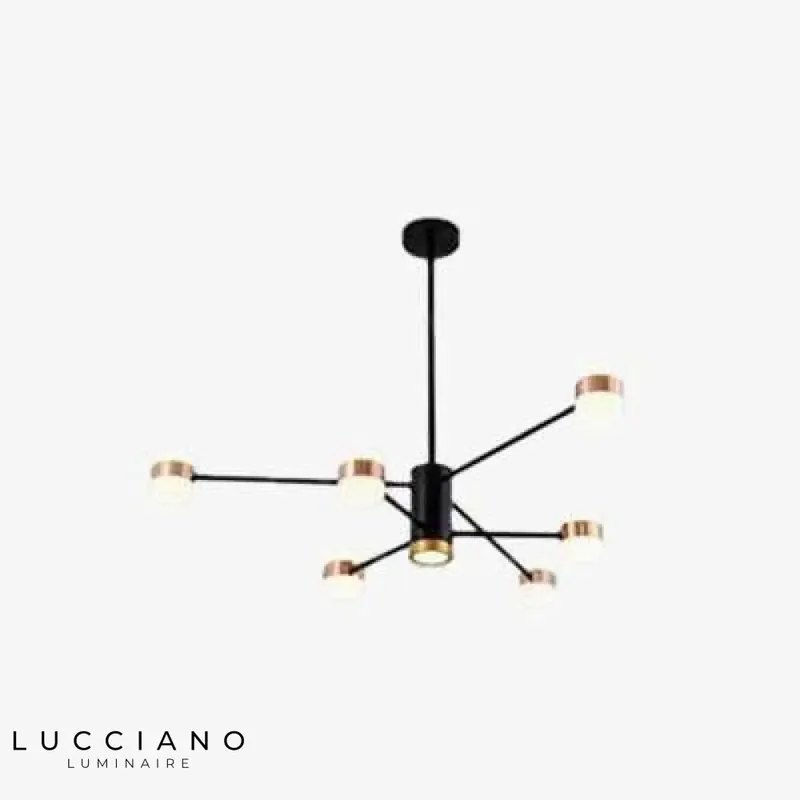 Lustre LED noir métal, lampes Fly
