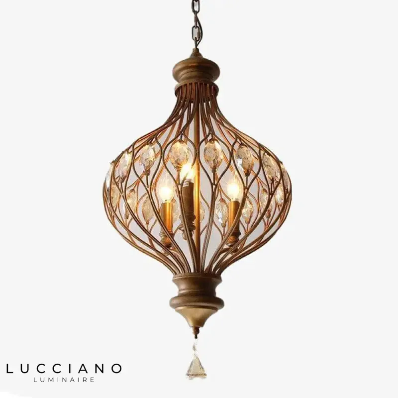 Suspension LED verre cristal vintage