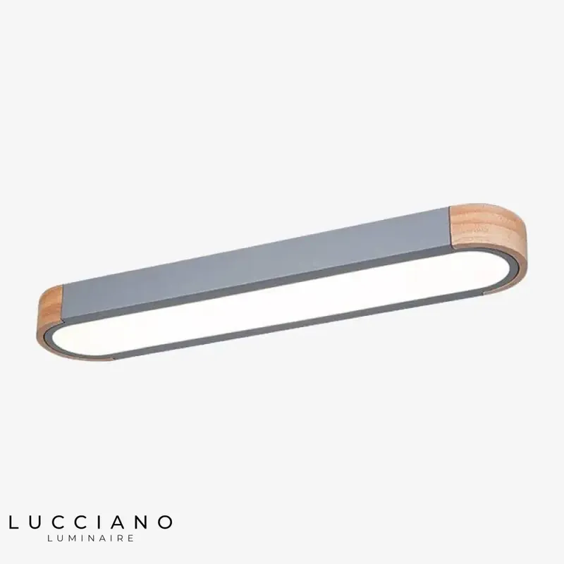 Plafonnier LED bois arrondi Loft