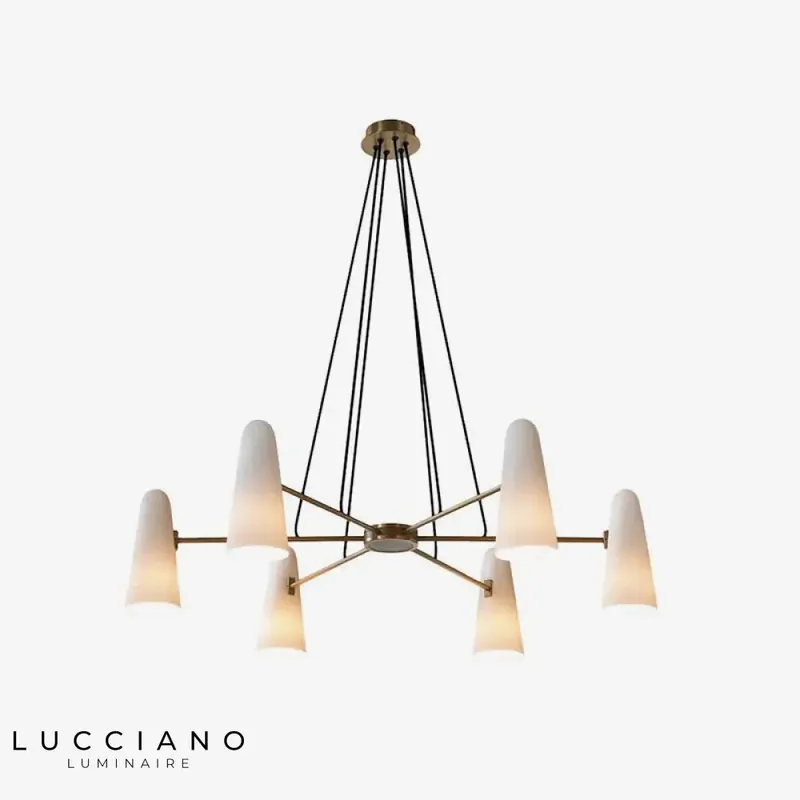 Lustre Cuivre LED Design 6 Abat-jours