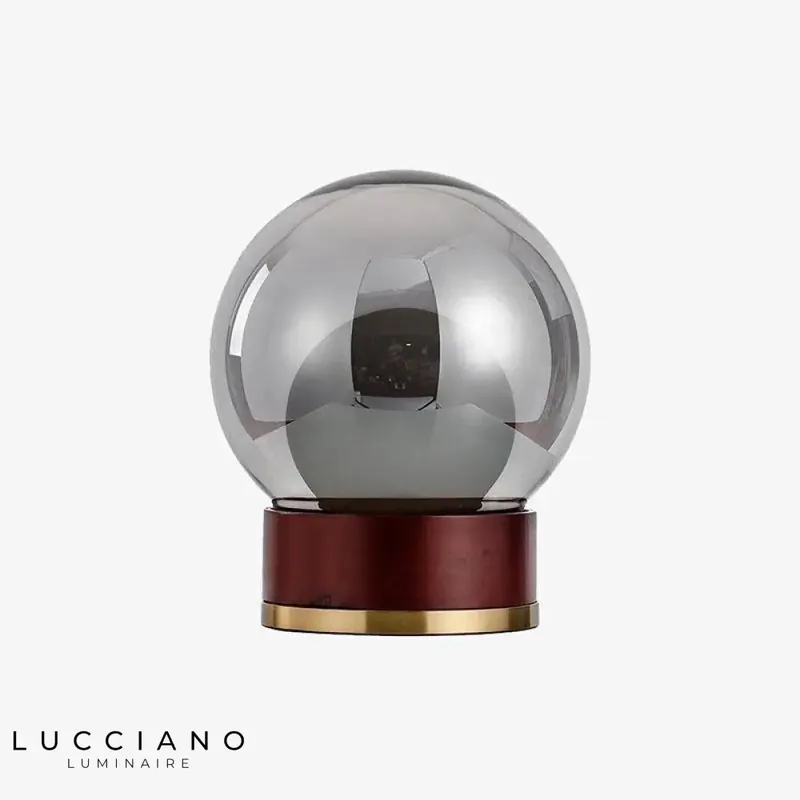 Lampe design socle rétro bois doré