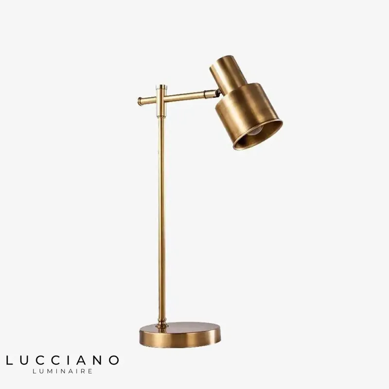 Lampe LED design dorée avec abat-jour