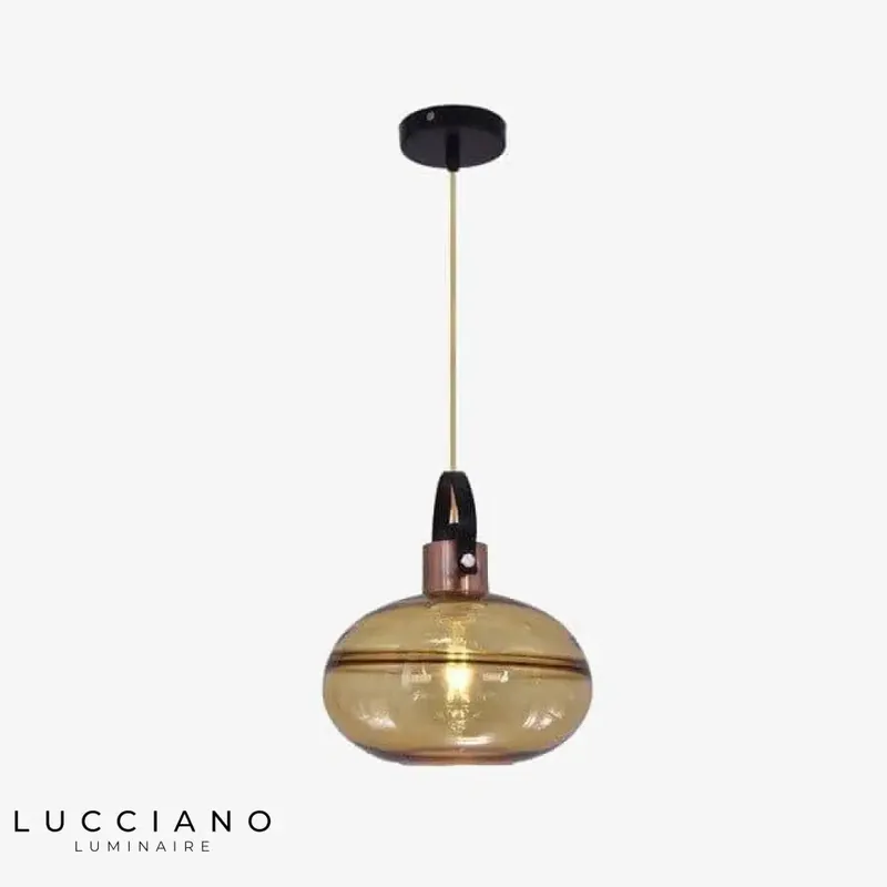 Suspension LED vintage en verre coloré