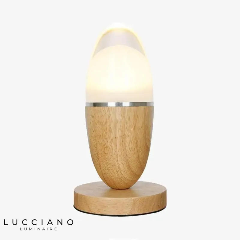 Lampe LED moderne en bois Egg