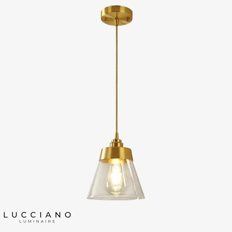 Suspension LED Dorée Verre Luxe
