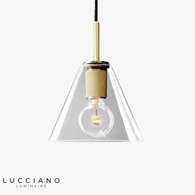 Suspension LED industrielle en verre arrondi