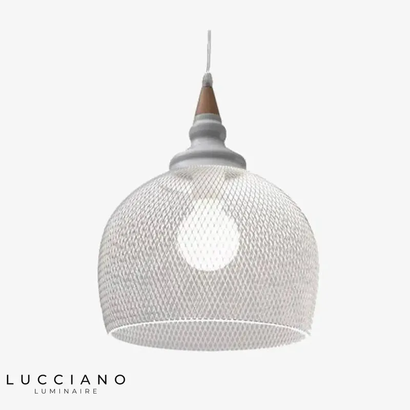 Suspension LED industrielle cage blanche