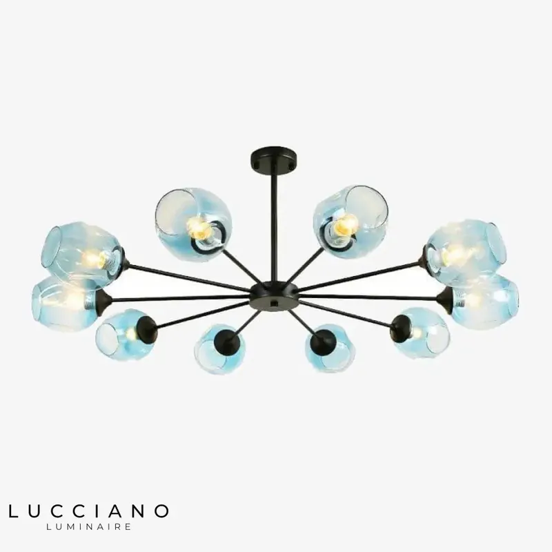 Lustre LED design en verre coloré