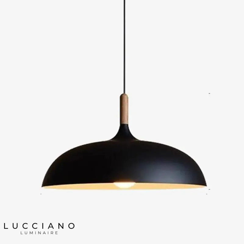 LED Design Suspension Métal Noir Abat-jour