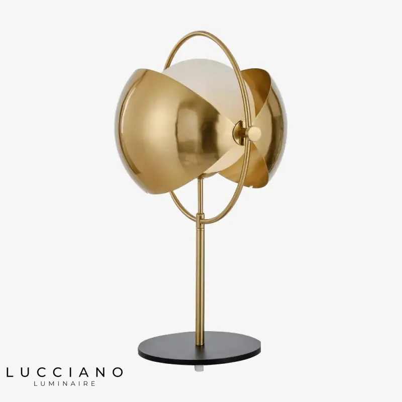 Lampe Design LED Verre et Métal Or