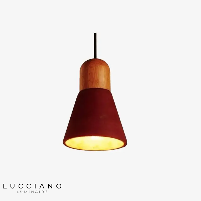 Suspension LED Moderne Bois et Ciment