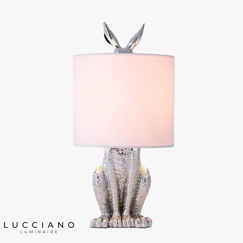 Lampe LED design lapin en résine