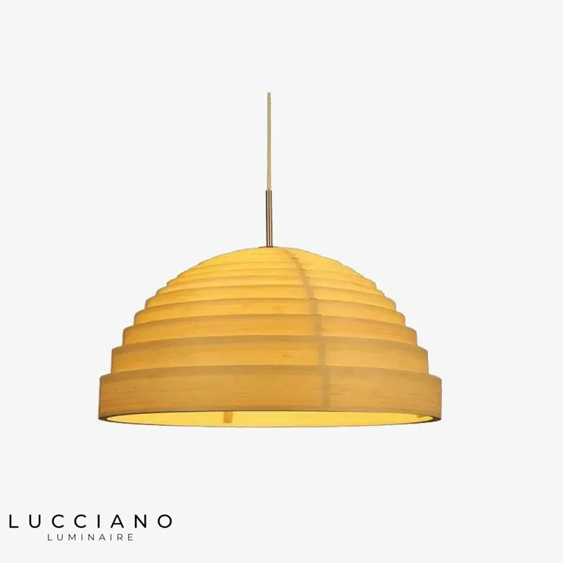 Suspension LED style japonais en tissu